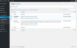 Page screenshot: Plugins &lsaquo; Test site &mdash; WordPress
