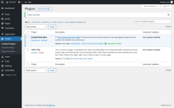 Page screenshot: Plugins &lsaquo; Test site &mdash; WordPress