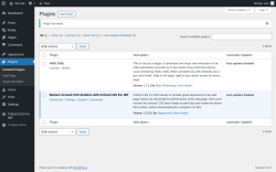 Page screenshot: Plugins ‹ Test site — WordPress