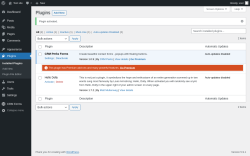 Page screenshot: Plugins ‹ Test site — WordPress