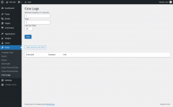 Page screenshot: Tools &rarr; Cron Logs