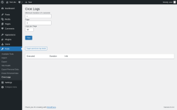 Page screenshot: Tools &rarr; Cron Logs