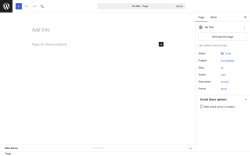 Page screenshot: Add Page &lsaquo; Test site &mdash; WordPress