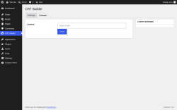 Page screenshot: CRT Builder &rarr; 
                                    License                                