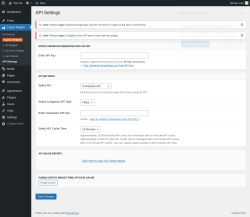 Page screenshot: Crypto Plugins → API Settings