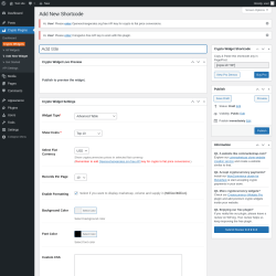 Page screenshot: Crypto Plugins → ↳ Add New Widget