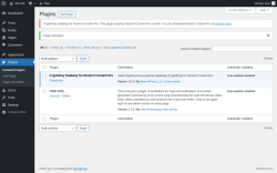 Page screenshot: Plugins ‹ Test site — WordPress