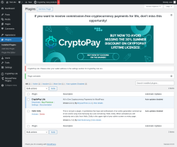 Page screenshot: Plugins ‹ Test site — WordPress
