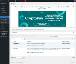 Page screenshot: Plugins ‹ Test site — WordPress