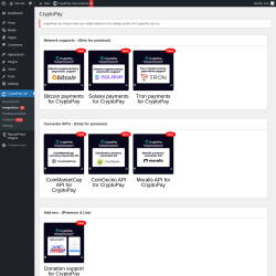 Page screenshot: CryptoPay Lite → Integrations 
