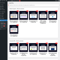 Page screenshot: CryptoPay Lite → Integrations 
