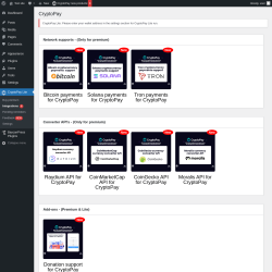 Page screenshot: CryptoPay Lite → Integrations 