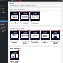 Page screenshot: CryptoPay Lite → Integrations 