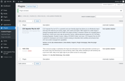 Page screenshot: Plugins ‹ Test site — WordPress