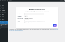 Page screenshot: CSV Importer Plus for ACF