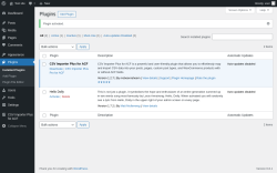 Page screenshot: Plugins ‹ Test site — WordPress