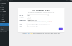 Page screenshot: CSV Importer Plus for ACF