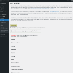 Page screenshot: Tools → CSV to HTML