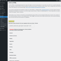 Page screenshot: Tools → CSV to HTML