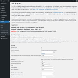 Page screenshot: Tools → CSV to HTML