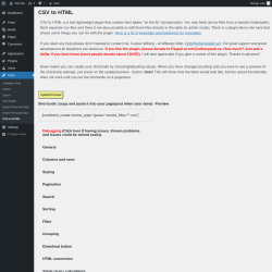 Page screenshot: Tools → CSV to HTML