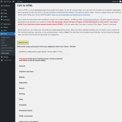 Page screenshot: Tools → CSV to HTML