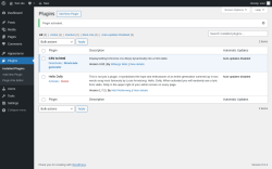 Page screenshot: Plugins ‹ Test site — WordPress