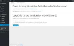 Page screenshot: Ultimate ATC Buttons ‹ Test site — WordPress