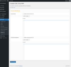 Page screenshot: Tools → Custom JS