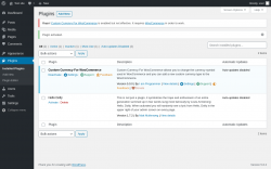 Page screenshot: Plugins &lsaquo; Test site &mdash; WordPress