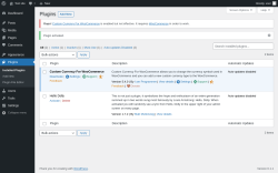 Page screenshot: Plugins &lsaquo; Test site &mdash; WordPress
