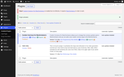 Page screenshot: Plugins &lsaquo; Test site &mdash; WordPress