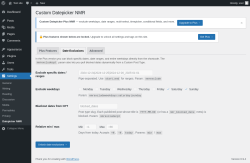 Page screenshot: Settings &rarr; Datepicker NMR &rarr; 
                    Date Exclusions                