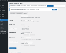 Page screenshot: Settings &rarr; Datepicker NMR &rarr; 
                    Advanced                