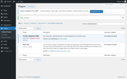 Page screenshot: Plugins &lsaquo; Test site &mdash; WordPress