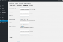 Page screenshot: Email Options &rarr; Smtp Settings