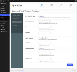 Page screenshot: WB Plugins &rarr; Smtp Settings