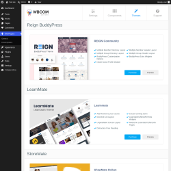 Page screenshot: WB Plugins &rarr; Themes