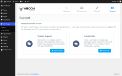 Page screenshot: WB Plugins &rarr; Support