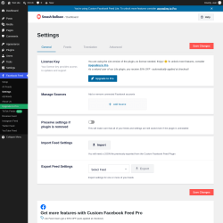Page screenshot: Facebook Feed &rarr; Settings 