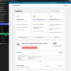 Page screenshot: Facebook Feed &rarr; Support
