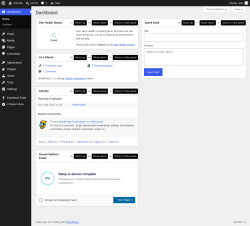 Page screenshot: Dashboard &lsaquo; Test site &mdash; WordPress