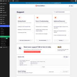Page screenshot: Facebook Feed &rarr; Support