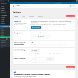 Page screenshot: Facebook Feed &rarr; Settings 