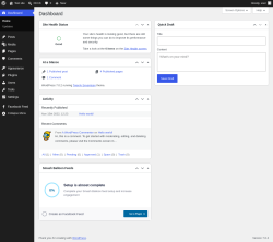 Page screenshot: Dashboard &lsaquo; Test site &mdash; WordPress