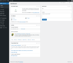 Page screenshot: Dashboard ‹ Test site — WordPress