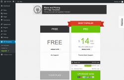 Page screenshot: WP Templates → Upgrade  ➤