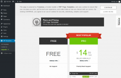 Page screenshot: WP Templates → Upgrade  ➤