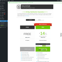 Page screenshot: WP Templates → Upgrade  ➤