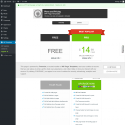 Page screenshot: WP Templates → Upgrade  ➤